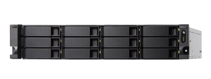 QNAP 12 x 3.5" | AMD Ryzen 7 3700X | 128 GB UDIMM DDR4 | 5 GB Flash | 2 x 300 W | 100-240 V | 13.73 kg (TS-H1277XU-RP-3700X-128G)