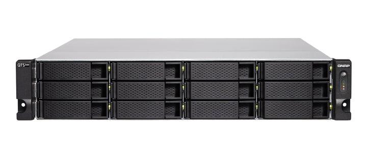 QNAP 12 x 3.5" | AMD Ryzen 7 3700X | 128 GB UDIMM DDR4 | 5 GB Flash | 2 x 300 W | 100-240 V | 13.73 kg (TS-H1277XU-RP-3700X-128G)