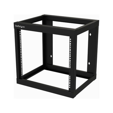 STARTECH 9U 19" Wall Mount Network Rack 17" Deep 2 Post Open Frame for Server Room|Data|AV|IT|Communication|Computer Equipment|Patch Panel w|Cage Nuts|Screws Hook|Loop 175lb Capacity (RK919WALLO) (RK919WALLO)