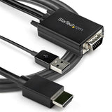STARTECH 2m VGA to HDMI Converter Cable with USB Audio Support & Power - Analog to Digital Video Adapter Cable to connect a VGA PC to HDMI Display - 1080p Male to Male Monitor Cable (VGA2HDMM2M) (VGA2HDMM2M)