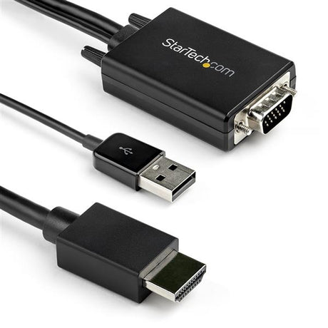 STARTECH 2m VGA to HDMI Converter Cable with USB Audio Support & Power - Analog to Digital Video Adapter Cable to connect a VGA PC to HDMI Display - 1080p Male to Male Monitor Cable (VGA2HDMM2M) (VGA2HDMM2M)