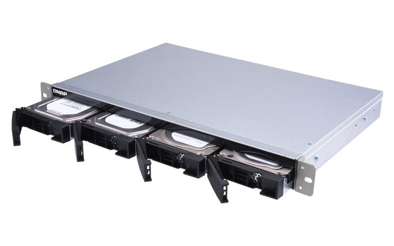 QNAP 4x 2.5"|3.5" SATA | 1 x SFF-8088 | 1U | 100W PSU | 100-240V | 3.98 kg (TL-R400S)
