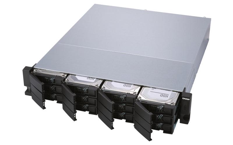 QNAP 12x 2.5"|3.5" SATA | 3 x SFF-8088 | 2U | 250 W (x2) PSU | 100-240V | 9.49 kg (TL-R1200S-RP)