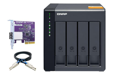 QNAP 4x 2.5"|3.5" SATA | 1x SFF-8088 | 65 W | 100-240V | 3.66 kg (TL-D400S)