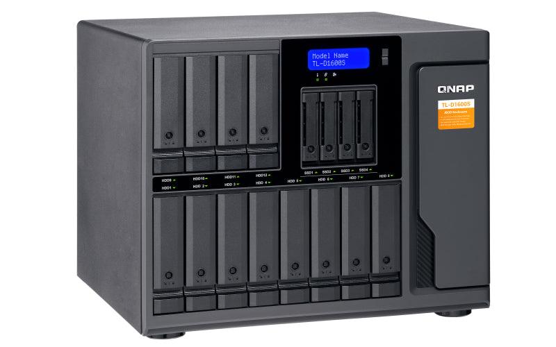 QNAP 12x 3.5" + 4x 2.5" SATA | 4x SFF-8088 | LCD | 250 W | 100-240V | 11.59 kg (TL-D1600S)