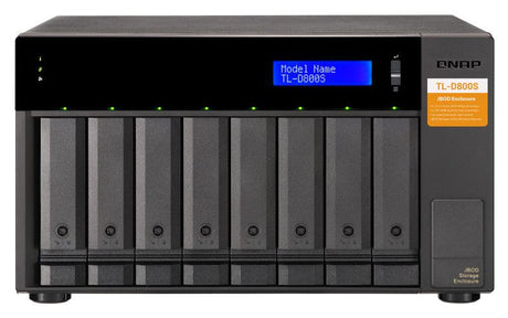QNAP 8x 2.5"|3.5" SATA | 2 x SFF-8088 | 250 W PSU | 100-240V | 6.17 kg (TL-D800S)