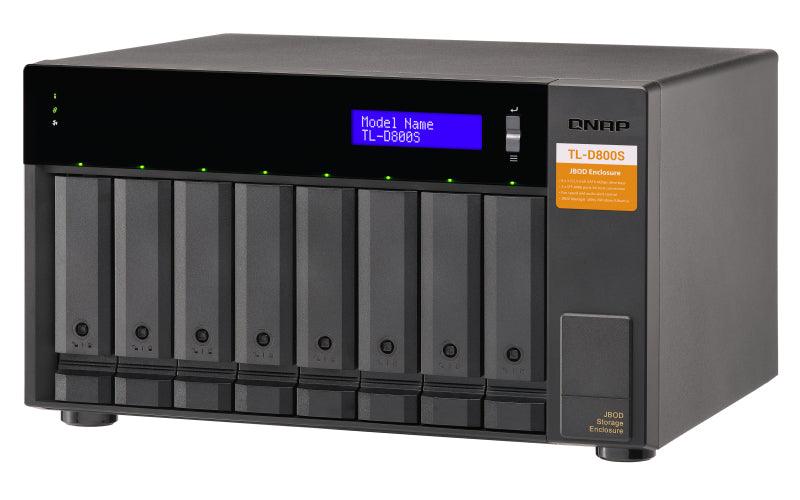 QNAP 8x 2.5"|3.5" SATA | 2 x SFF-8088 | 250 W PSU | 100-240V | 6.17 kg (TL-D800S)