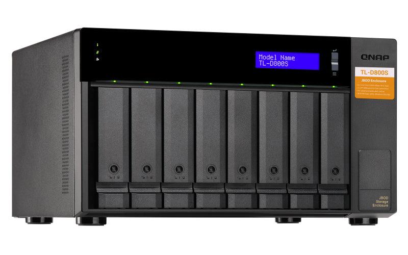QNAP 8x 2.5"|3.5" SATA | 2 x SFF-8088 | 250 W PSU | 100-240V | 6.17 kg (TL-D800S)