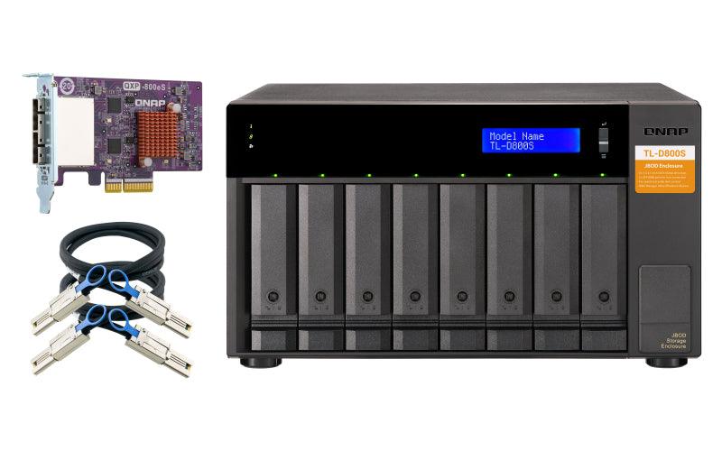 QNAP 8x 2.5"|3.5" SATA | 2 x SFF-8088 | 250 W PSU | 100-240V | 6.17 kg (TL-D800S)