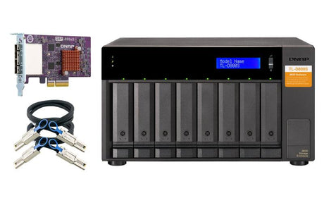 QNAP 8x 2.5"|3.5" SATA | 2 x SFF-8088 | 250 W PSU | 100-240V | 6.17 kg (TL-D800S)