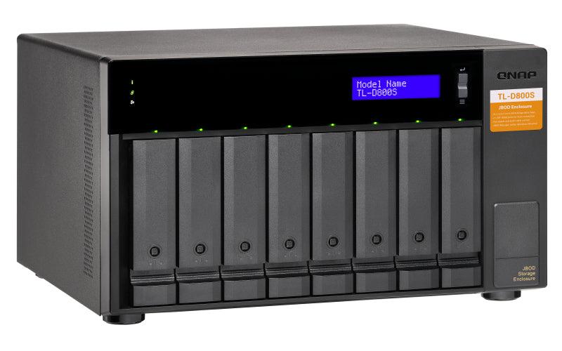 QNAP 8x 2.5"|3.5" SATA | 2 x SFF-8088 | 250 W PSU | 100-240V | 6.17 kg (TL-D800S)