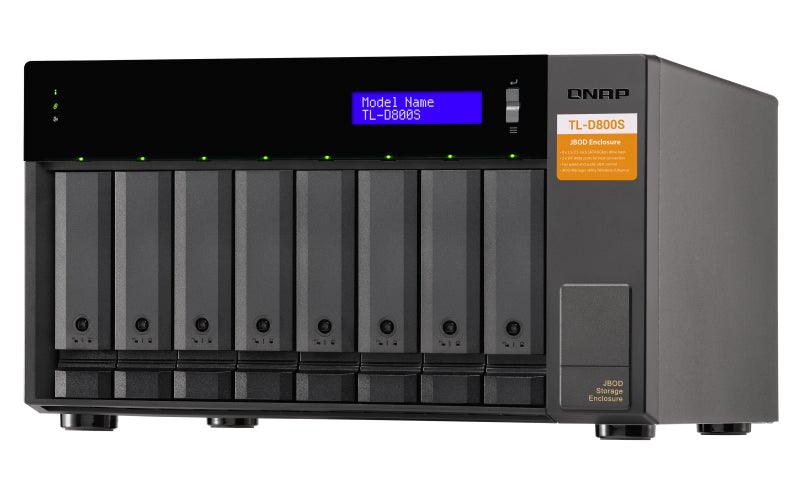 QNAP 8x 2.5"|3.5" SATA | 2 x SFF-8088 | 250 W PSU | 100-240V | 6.17 kg (TL-D800S)