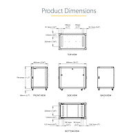 STARTECH 4-Post 15U Server Rack Cabinet | 19" Data Rack Cabinet for IT | Network Equipment | with Adjustable Mounting Rails (RK1536BKF)