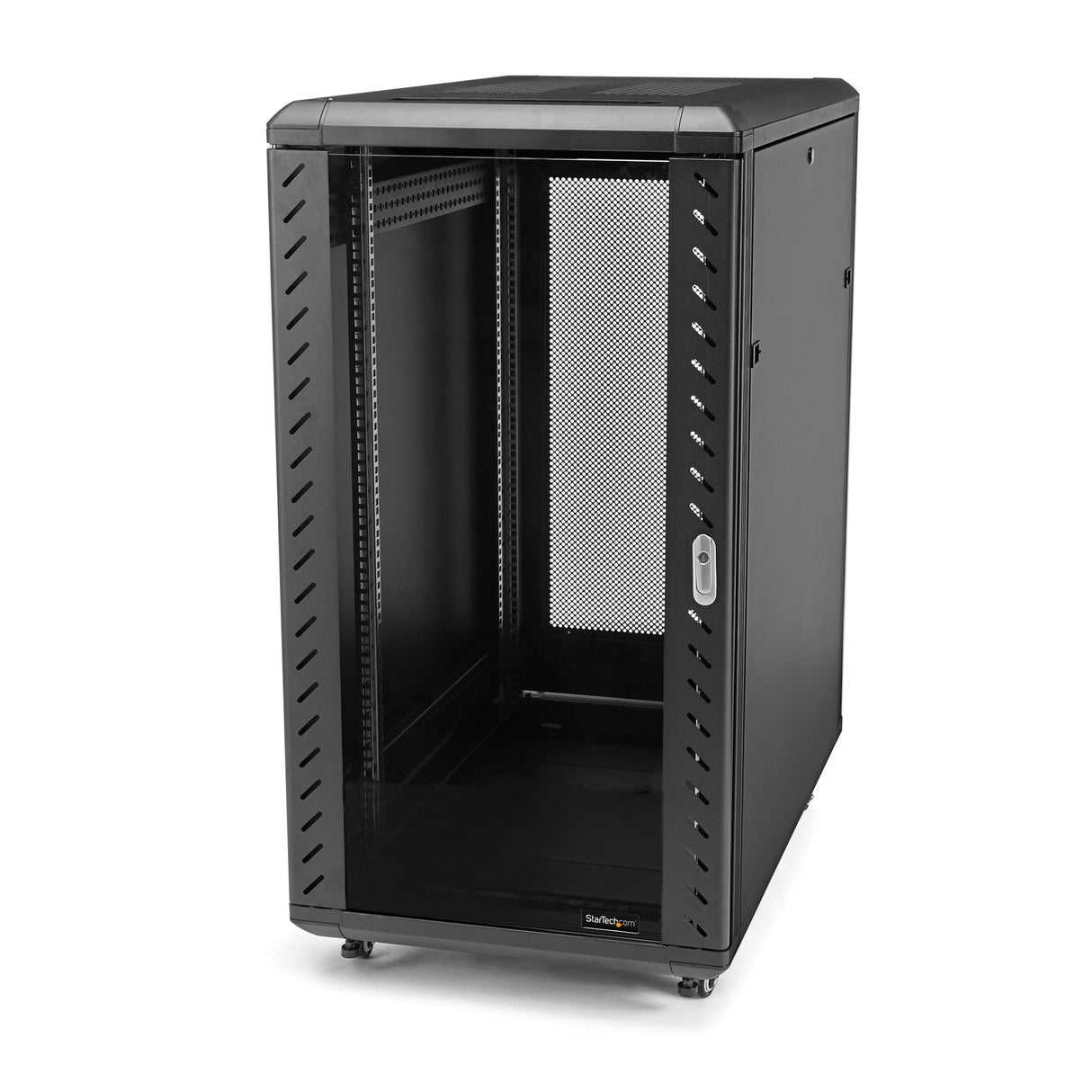 STARTECH 4-Post 18U Server Rack Cabinet | 19" Data Rack Cabinet for IT | Network Equipment | with Adjustable Mounting Rails (RK1836BKF)