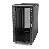 STARTECH 4-Post 18U Server Rack Cabinet | 19" Data Rack Cabinet for IT | Network Equipment | with Adjustable Mounting Rails (RK1836BKF)