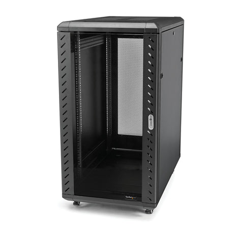 STARTECH 4-Post 18U Server Rack Cabinet | 19" Data Rack Cabinet for IT | Network Equipment | with Adjustable Mounting Rails (RK1836BKF)