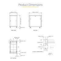 STARTECH 4-Post 18U Server Rack Cabinet | 19" Data Rack Cabinet for IT | Network Equipment | with Adjustable Mounting Rails (RK1836BKF)
