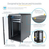 STARTECH 4-Post 18U Server Rack Cabinet | 19" Data Rack Cabinet for IT | Network Equipment | with Adjustable Mounting Rails (RK1836BKF)