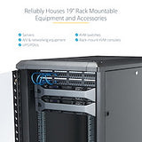 STARTECH 4-Post 18U Server Rack Cabinet | 19" Data Rack Cabinet for IT | Network Equipment | with Adjustable Mounting Rails (RK1836BKF)