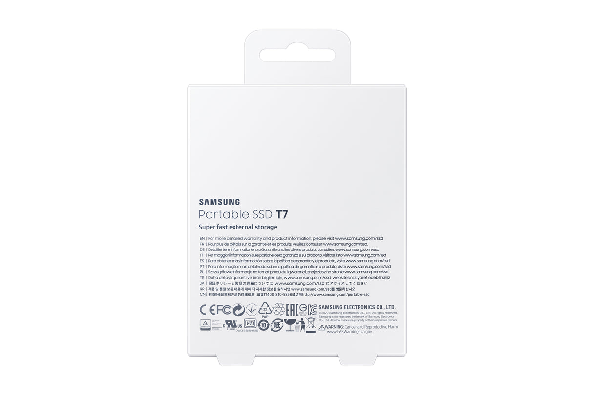 SAMSUNG T7 – 2TB / Portable SSD / USB-C (3.2 Gen 2) – Portable (2.5") External Drive – Hardware Encryption – Bus Powered