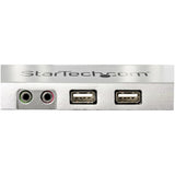 STARTECH Desk Mount Dual Monitor Arm with USB & Audio - Desk Clamp VESA Mount for up to 32" Displays - 2x USB | 2x 3.5mm audio - Ergonomic Full Motion Dual Monitor Arm - Silver (ARMSLIMDUOS) (ARMSLIMDUOS)