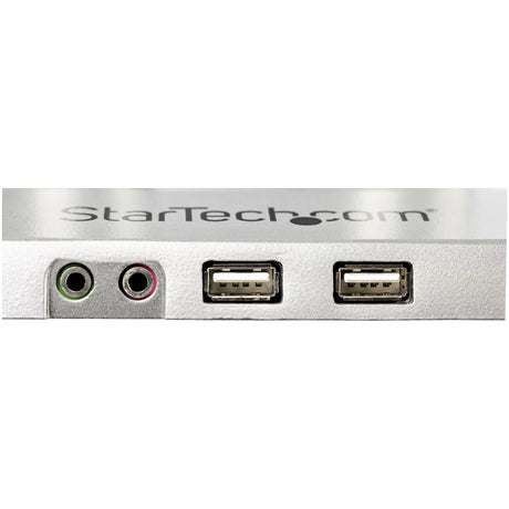 STARTECH Desk Mount Dual Monitor Arm with USB & Audio - Desk Clamp VESA Mount for up to 32" Displays - 2x USB | 2x 3.5mm audio - Ergonomic Full Motion Dual Monitor Arm - Silver (ARMSLIMDUOS) (ARMSLIMDUOS)
