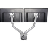 STARTECH Desk Mount Dual Monitor Arm with USB & Audio - Desk Clamp VESA Mount for up to 32" Displays - 2x USB | 2x 3.5mm audio - Ergonomic Full Motion Dual Monitor Arm - Silver (ARMSLIMDUOS) (ARMSLIMDUOS)