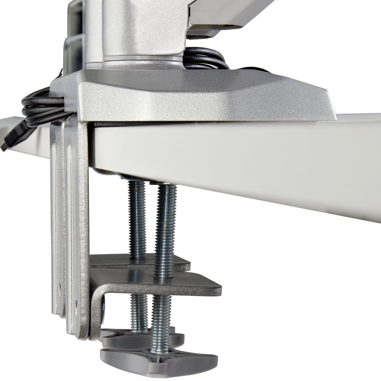 STARTECH Desk Mount Dual Monitor Arm with USB & Audio - Desk Clamp VESA Mount for up to 32" Displays - 2x USB | 2x 3.5mm audio - Ergonomic Full Motion Dual Monitor Arm - Silver (ARMSLIMDUOS) (ARMSLIMDUOS)