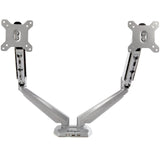 STARTECH Desk Mount Dual Monitor Arm with USB & Audio - Desk Clamp VESA Mount for up to 32" Displays - 2x USB | 2x 3.5mm audio - Ergonomic Full Motion Dual Monitor Arm - Silver (ARMSLIMDUOS) (ARMSLIMDUOS)