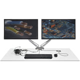 STARTECH Desk Mount Dual Monitor Arm with USB & Audio - Desk Clamp VESA Mount for up to 32" Displays - 2x USB | 2x 3.5mm audio - Ergonomic Full Motion Dual Monitor Arm - Silver (ARMSLIMDUOS) (ARMSLIMDUOS)