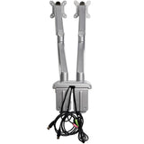 STARTECH Desk Mount Dual Monitor Arm with USB & Audio - Desk Clamp VESA Mount for up to 32" Displays - 2x USB | 2x 3.5mm audio - Ergonomic Full Motion Dual Monitor Arm - Silver (ARMSLIMDUOS) (ARMSLIMDUOS)