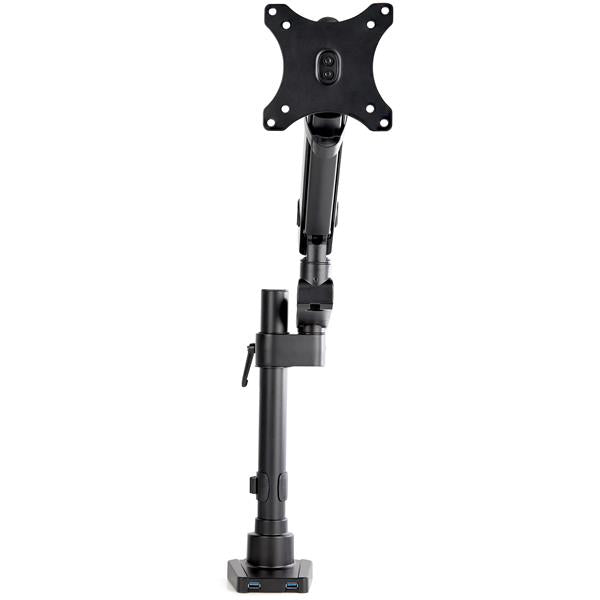 STARTECH Desk Mount Monitor Arm with 2x USB 3.0 ports - Pole Mount Full Motion Single Arm Monitor Mount for up to 34" VESA Display - Ergonomic Articulating Arm - Desk Clamp|Grommet (ARMPIVOT2USB3) (ARMPIVOT2USB3)