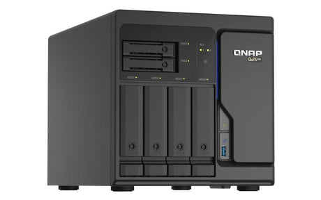 QNAP 4 x 3.5" | 2 x 2.5" | Intel Xeon D-1602 | 8 GB UDIMM DDR4 ECC | 5GB Flash | 250W PSU | 100-240V | 7.27 kg (TS-H686-D1602-8G)