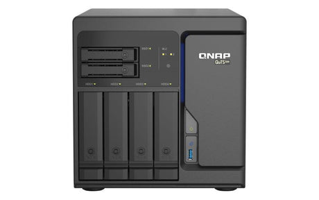 QNAP 4 x 3.5" | 2 x 2.5" | Intel Xeon D-1602 | 8 GB UDIMM DDR4 ECC | 5GB Flash | 250W PSU | 100-240V | 7.27 kg (TS-H686-D1602-8G)