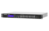 QNAP 16x RJ-45 PoE | 2x 10GbE SFP+ | Intel Atom C3558 (4x 2.2GHz) | 8 GB SODIMM DDR4 | 4GB Flash | LCD | 2x 2.5" SATA | 100-240 VAC | 4.37 kg (QGD-1602P-C3558-8G)