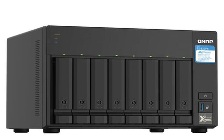 QNAP 8 x 3.5" | Annapurna Labs Alpine AL324 ARM Cortex-A57 | 4 GB SODIMM DDR4(1 x 4 GB) | 512 MB Flash | 250W | 6.38 kg (TS-832PX-4G)