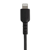 STARTECH 6" (15cm) Durable Black USB-A to Lightning Cable - Heavy Duty Rugged Aramid Fiber USB Type A to Lightning Charger|Sync Power Cord - Apple MFi Certified iPad|iPhone 12 (RUSBLTMM15CMB) (RUSBLTMM15CMB)