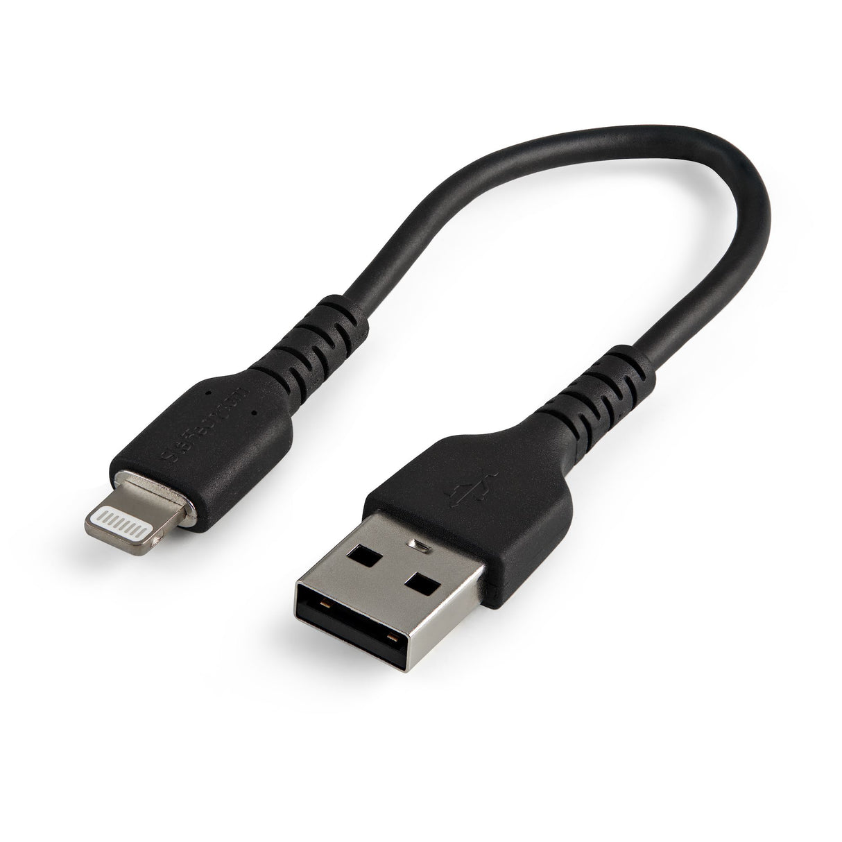 STARTECH 6" (15cm) Durable Black USB-A to Lightning Cable - Heavy Duty Rugged Aramid Fiber USB Type A to Lightning Charger|Sync Power Cord - Apple MFi Certified iPad|iPhone 12 (RUSBLTMM15CMB) (RUSBLTMM15CMB)