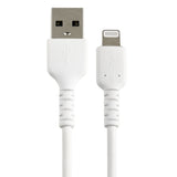 STARTECH 6" (15cm) Durable White USB-A to Lightning Cable - Heavy Duty Rugged Aramid Fiber USB Type A to Lightning Charger|Sync Power Cord - Apple MFi Certified iPad|iPhone 12 (RUSBLTMM15CMW) (RUSBLTMM15CMW)