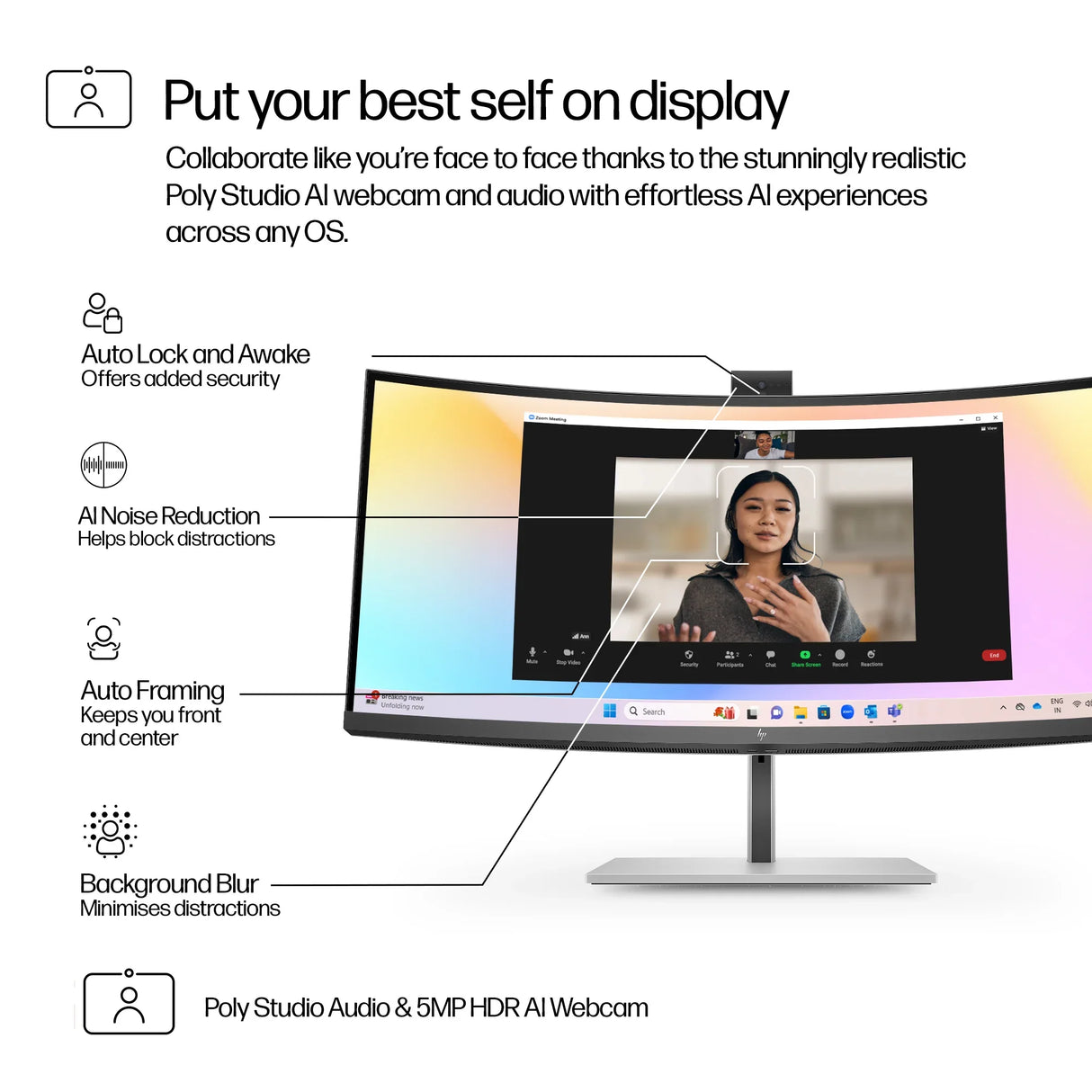 HP 734pm Monitor – 34" / WQHD / IPS / 120Hz – Business Monitor
