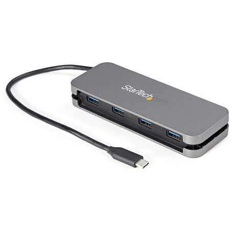 STARTECH ~4 Port USB C Hub - 4x USB-A - USB 3.0 Type-C Hub- USB 3.0 (5Gbps) - Bus Powered Portable USB-C to USB-A Adapter Laptop Hub - 11.2" (28.5cm) Cable w| Cable Management (HB30CM4AB) (HB30CM4AB)