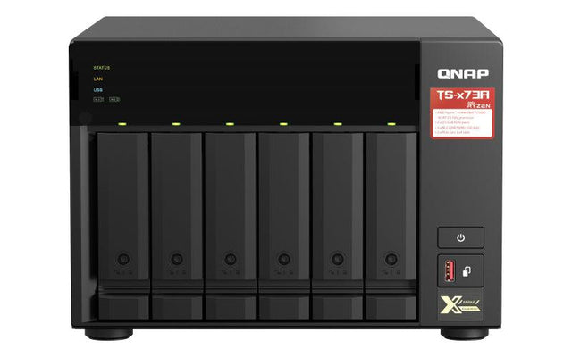 QNAP 6 x 3.5" | AMD Ryzen Embedded V1500B 2.2GHz | 8GB SO-DIMM DDR4 (1 x 8 GB) | 5GB Flash | 250W | 100 - 240V AC (TS-673A-8G)