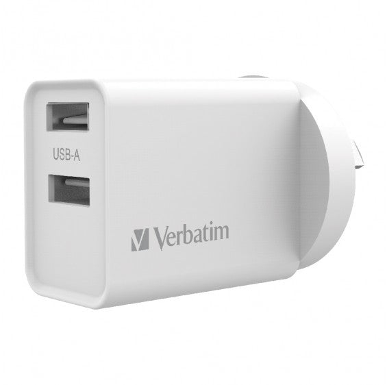 VERBATIM 66593 – 17W / 2x USB-A / Smart IC – Wall Charger