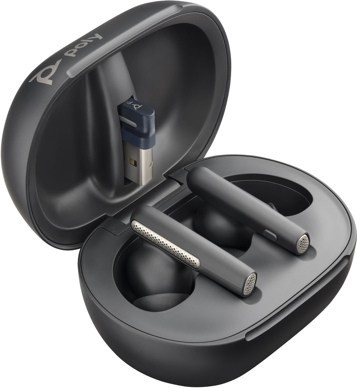 POLY Voyager Free 60 UC Carbon BT700 USB-A Touchscreen Charge Case Headset