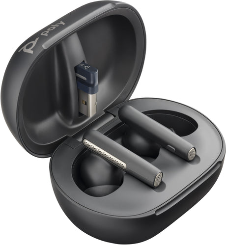 POLY Voyager Free 60 UC Carbon BT700 USB-A Touchscreen Charge Case Headset