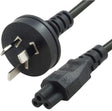 8WARE AU Power Lead Cord Cable 3m 3-Pin AU to ICE 320-C5 Cloverleaf Plug Mickey Type Black Male to Female 240V 7.5A 3 core Notebook/Laptop AC Adapter