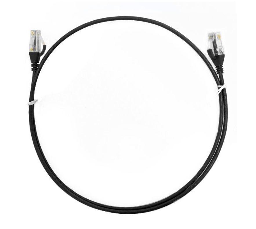 8WARE CAT6 Ultra Thin Slim Cable 0.5m / 50cm - Black Color Premium RJ45 Ethernet Network LAN UTP Patch Cord 26AWG for Data
