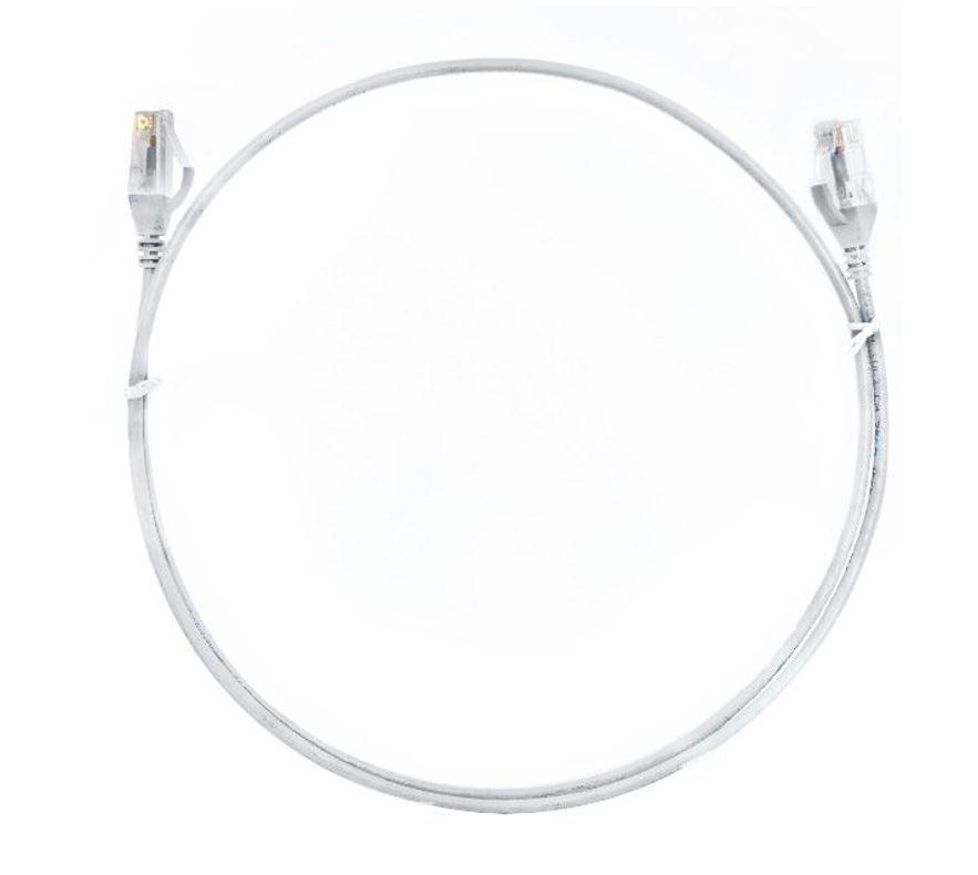 8WARE CAT6 Ultra Thin Slim Cable 20m - White Color Premium RJ45 Ethernet Network LAN UTP Patch Cord 26AWG for Data