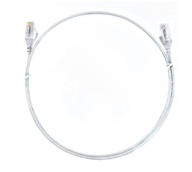 8WARE CAT6 Ultra Thin Slim Cable 20m - White Color Premium RJ45 Ethernet Network LAN UTP Patch Cord 26AWG for Data
