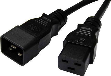 8WARE Power Extension Cable Lead 1m 15A IEC-C19 to IEC-C20 Male to Female for UPS PDU PC Servers Rack-mount Power Distribution Units